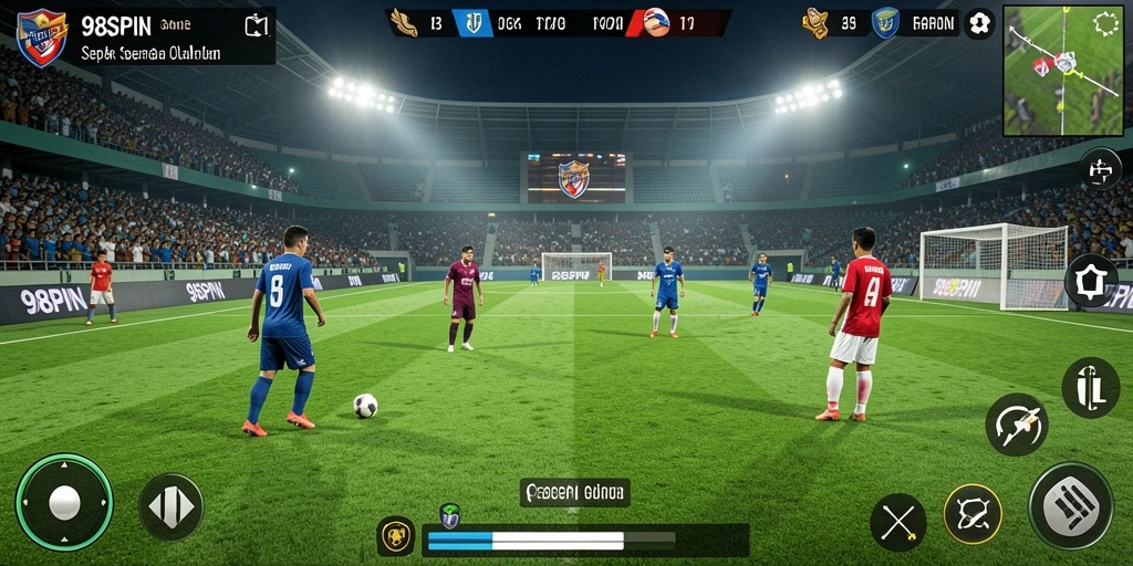 Tampilan mendebarkan laga sepak bola di 98SPIN.