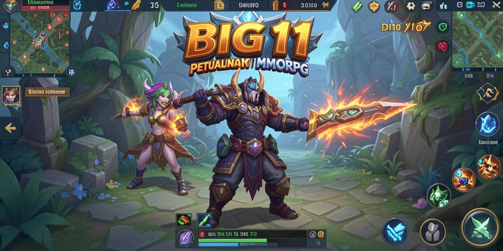 Tampilan seru gameplay BIG11 dalam dunia MMORPG yang luas.