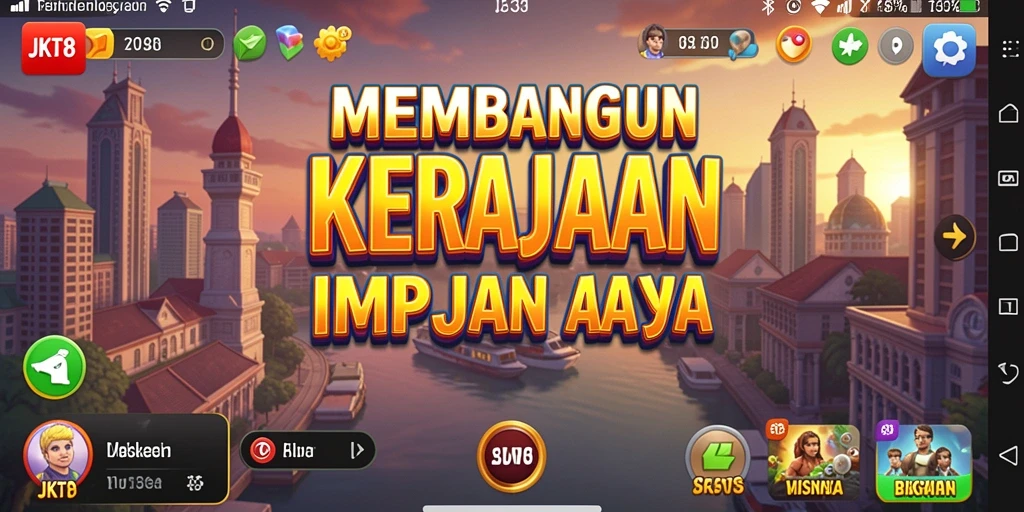 Tampilan gameplay <strong>JKT8</strong> yang menarik dan penuh strategi bisnis.