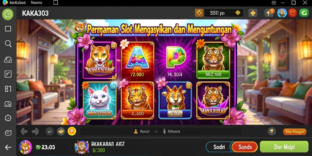 Tampilan gameplay slot KAKA303 yang penuh warna dan menarik.