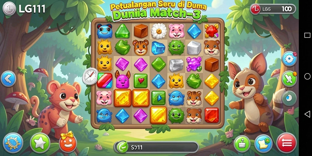 Gameplay LG111 yang penuh warna dan menantang level kesulitan.