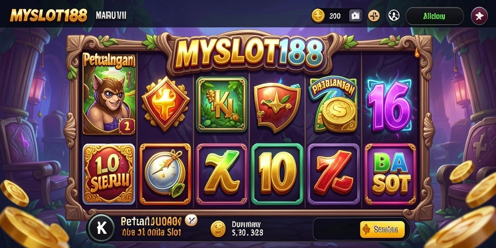 Gameplay MYSLOT188 yang menampilkan petualangan seru dan menantang.