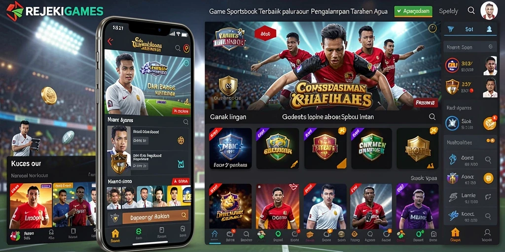 Tampilan antarmuka pengguna REJEKIGAMES saat melakukan taruhan olahraga.