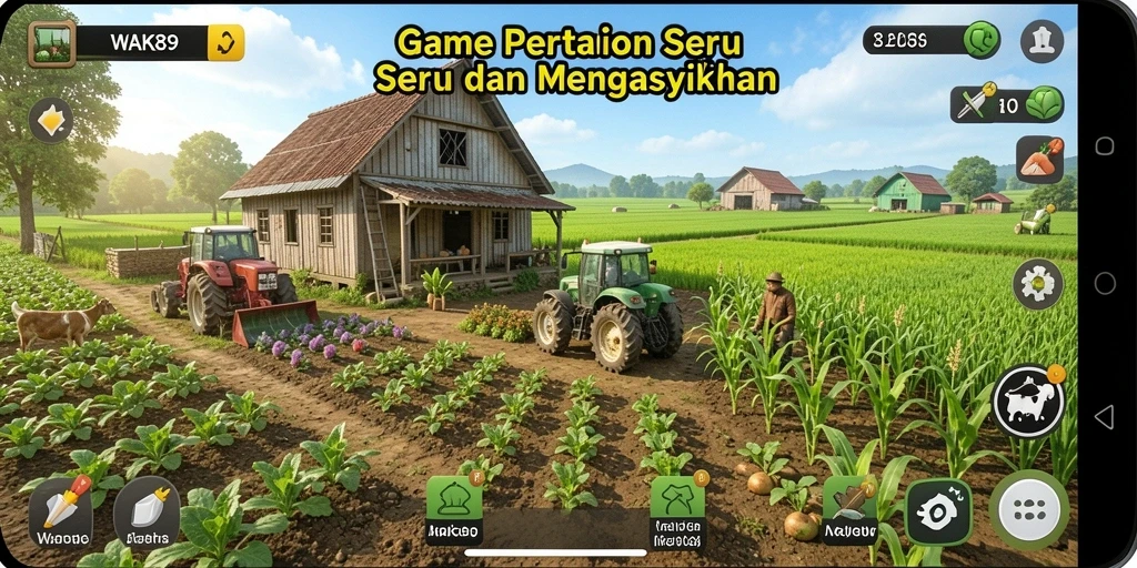 Tangkapan layar gameplay <strong>WAK89</strong> menunjukkan pengalaman bertani yang menyenangkan.